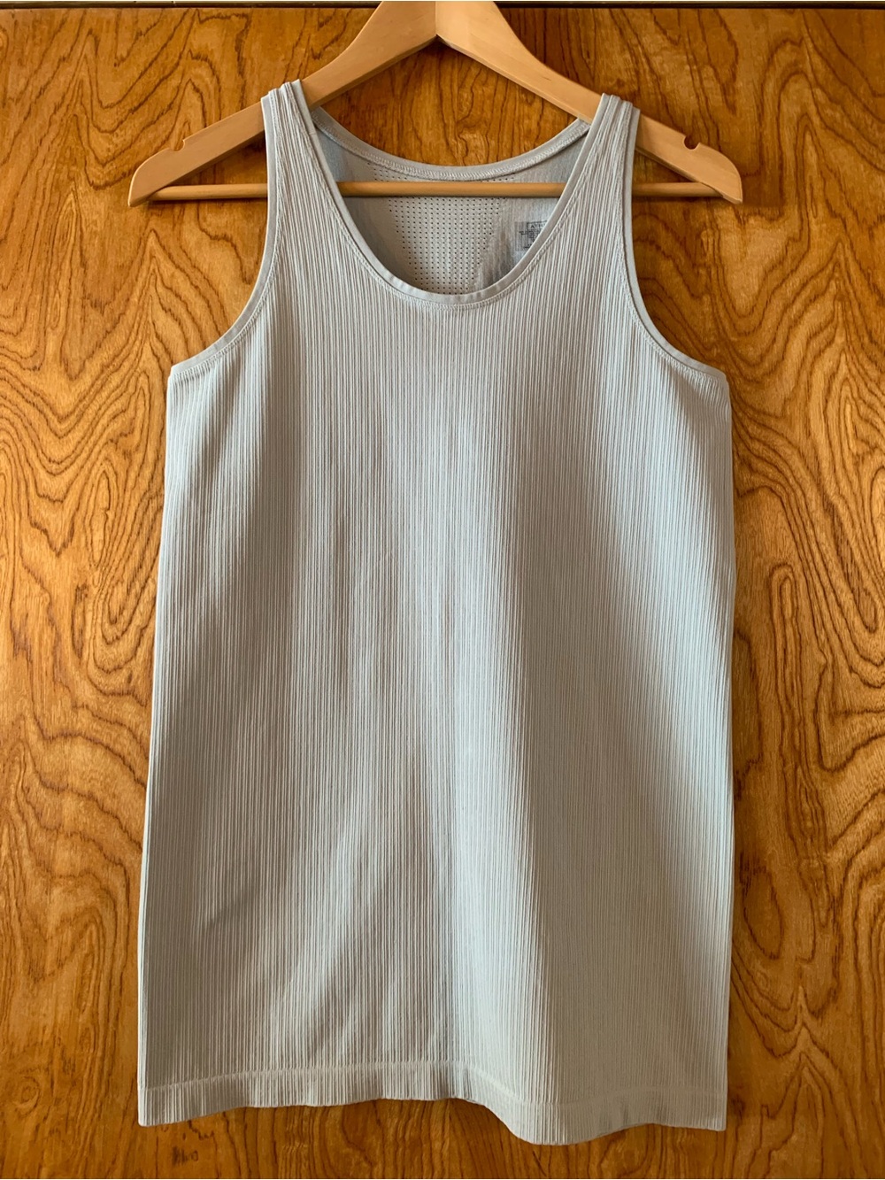 Athleta Ribbed Scoop Tank Top in Light Grey